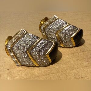 Vinatge Vogue Bijoux Paris Earrings Crystal Clip-On Earrings